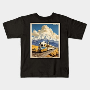 Southern Fuegian Railway Argentina Vintage Tourism Poster Kids T-Shirt